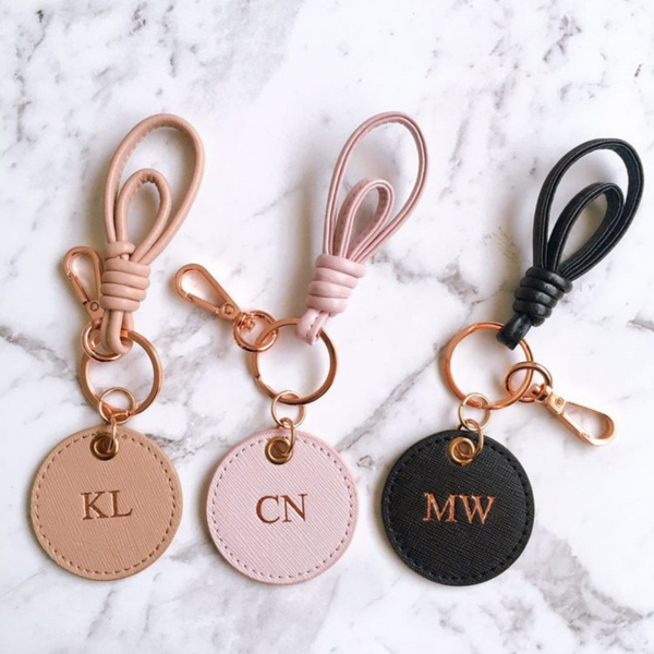 Gold on sale monogram keychain